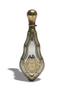 Victorian Gilt Silver Mounted Glass Perfume Flask