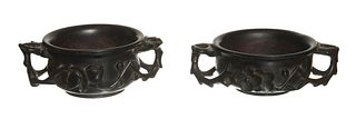 Two Chinese Zitan Cups, 18-19th Century