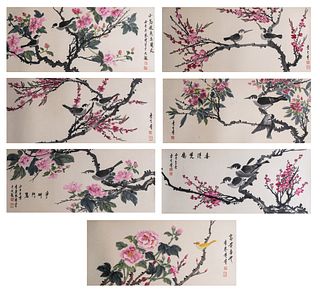 Group of 7 Chinese Paintings, Li Yuhuang