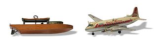 Tin and Wood Riverboat and Tin Capital Airliner