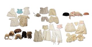 Lot of Dolls Clothes and Wigs