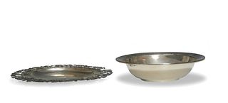 Gorham Sterling Bowl and Int. Silver Co. Plate