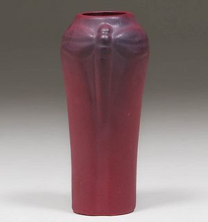 Van Briggle Perisn Rose Dragonfly Vase c1920