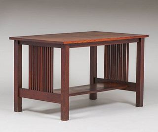 Gustav Stickley Spindled Table c1907