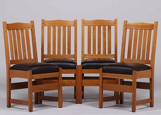 Set of 4 L&JG Stickley #808 Dining Chairs c1908-1912