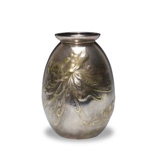 Japanese Gilt Sterling Vase, Mid Century