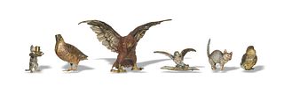 Group of Six Vienna Bronze Animal Figures