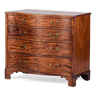 A George III Serpentine Inlaid Mahogany Chest of Drawers 