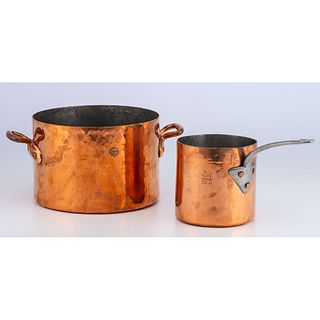 Two English Copper Pots, One by Benham & Sons 