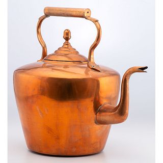 An Unusually Large English Copper Tea Kettle