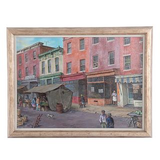 Jacob Glushakow. "Hollins Market," oil on canvas