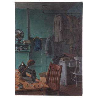 Jacob Glushakow. Tailor Shop, oil on canvas