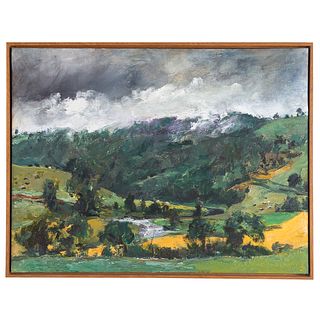 Raoul Middleman. "Mist, Grampian Hills," oil
