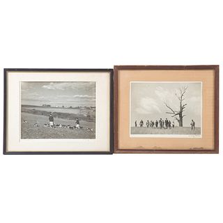 A. Aubrey Bodine. Two Basseting Photographs