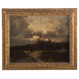 Jules Dupre. Sheepherder in a Landscape, oil