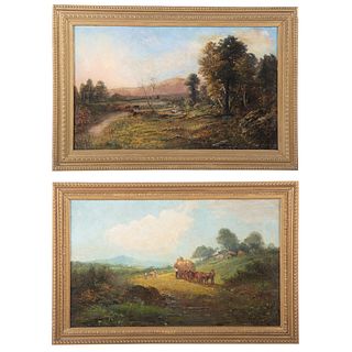 British School, c. 1900. Pair of Landscapes, oils