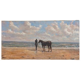 Nathaniel K. Gibbs. "Horse and Rider Ocean View"