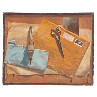 Nathaniel K. Gibbs. Mail, Lock and Keys, oil