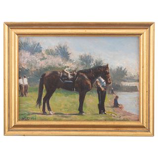 Nathaniel K. Gibbs. "Patrolman's Horse," oil
