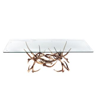 Antler Base Coffee Table with Glass Top