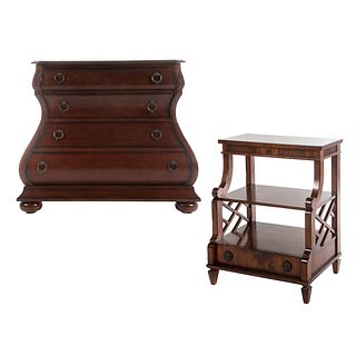 Bombe Style Chest of Drawers & 3-Tier Console
