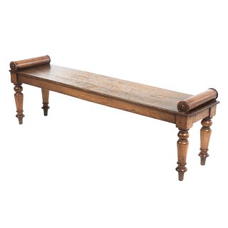 Continental Oak Bench With Scroll Handles