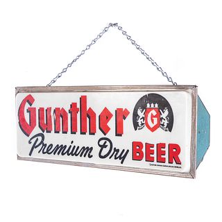 Gunther Beer Illuminated Bar Advertising Sign