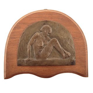 Louis Gerardy, Art Deco Female Nude Bronze Plaque