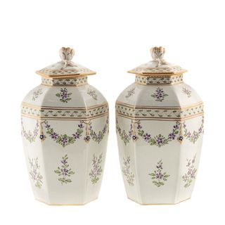 Pair Samson Chinese Export Style Paneled Jars