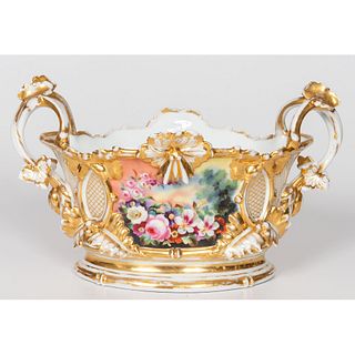 An Old Paris Porcelain Rococo Revival Centerpiece Bowl 