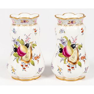 A Pair of Mennecy Porcelain Gourd Vases