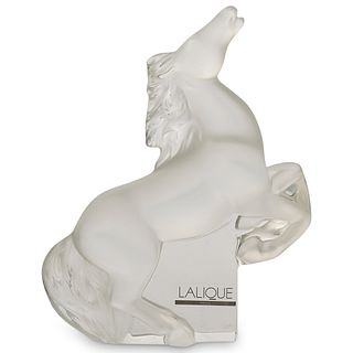 Lalique Crystal "Rearing Kazak" Horse