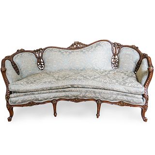 French Carved Wood Louis XV Style Sofa