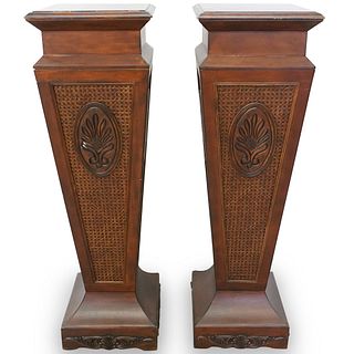 Pair of Vintage Wooden Pedestals