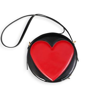 Moschino Red & Black Patent Leather Heart Bag