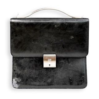 Gianfranco Ferre Black Leather Ladies Briefcase