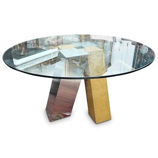Mid Century Modern Wood and Aluminum Table