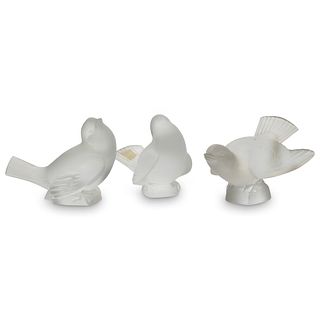 (3 Pcs) Lalique Crystal Dove Figurines