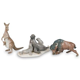 (3 Pc) Lladro Porcelain Animal Grouping