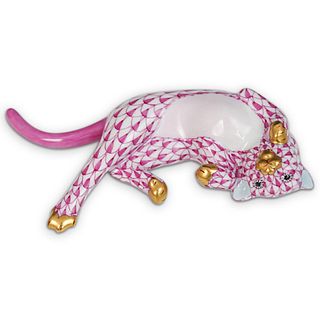 Herend Porcelain Laying Cat