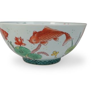 Japanese Porcelain Koi Fish Bowl