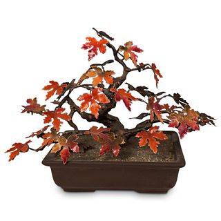 Enamel & Copper Maple Leaf Tree