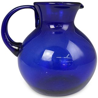 Blue Murano Glass Pitcher