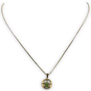 14K Gold and Jade Necklace