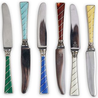 (6 Pc) Raadvad Sterling Silver Miniature Butter Knives