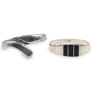 (2 Pc) Set of Mexican Sterling Silver Bangles