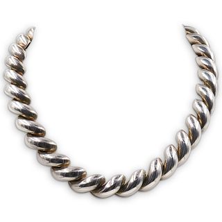 Sterling Silver Macaroni Necklace