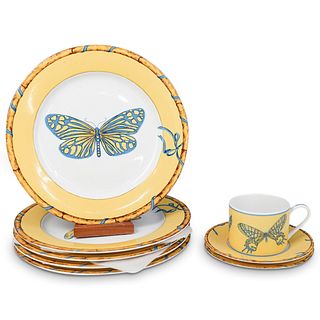 (8 Pc) Lynn Chase "Bamboo Butterfly" Porcelain Set