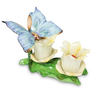 Herend Butterfly and Flowers Figurine