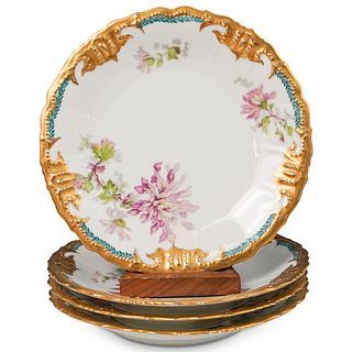 (4 Pc) Limoges Porcelain Plate Set